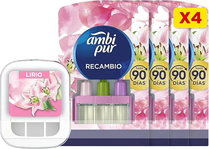 Ambi Pur 3VOLUTION - Aparato + 4 recambios Aroma Brisa De Lirio 80ml