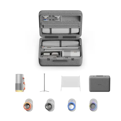 XGIMI MoGo 4 Laser Proyector Kit para Exteriores, Incluye 4 Filtros, Soporte PowerBase con Batería, Pantalla de 70", Funda de Transporte, 550 Lúmenes ISO, Autonomía 5h, Google TV con Netflix Oficial