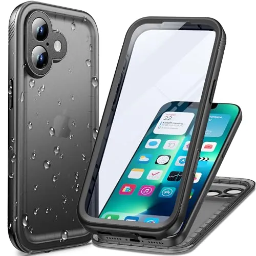 Cozycase Top Funda 360 Antigolpes Impermeable para iPhone 17, Negro