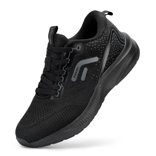 FitVille Zapatillas Running Hombre Transpirables Negro Ancho 43 EU
