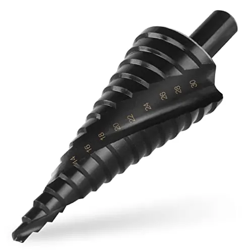 Flintronic 4-32mm Broca Escalonada, 15 Pasos Broca Cónica HSS Titanio,Negro