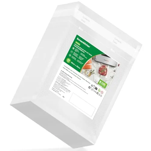 Bonsenkitchen Bolsas de Vacío Para Alimentos 100 Bolsas 20x30 cm