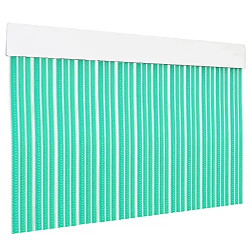 HOME MERCURY – Cortina Plana para Puerta Exterior o Interior, Material PVC – Libre de Insectos (210x120CM, Verde+Filo Blanco P12)