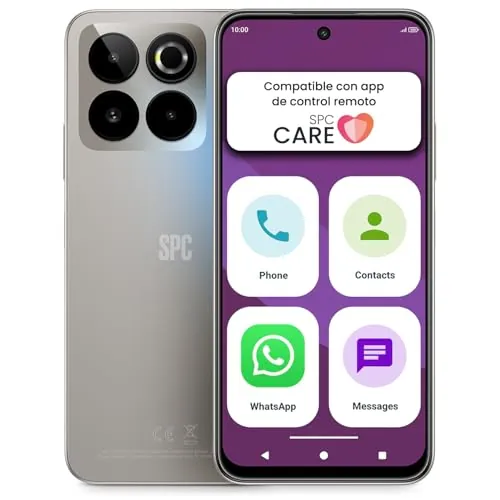 SPC Zeus 2 Elite - Smartphone para Mayores, módo fácil, Display 6,7", Plata