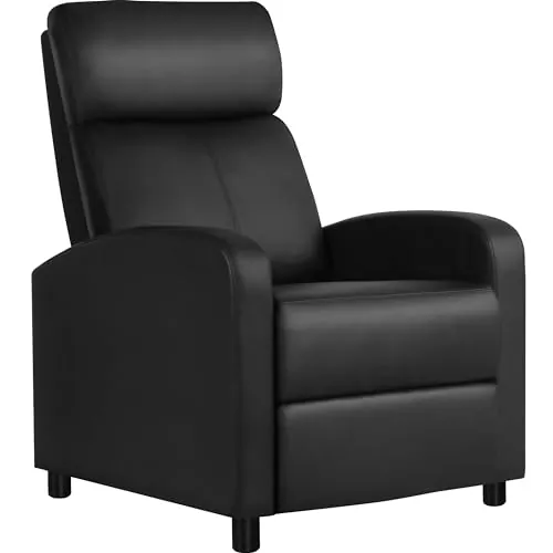 Yaheetech Sillón de Masaje Silla Relax para Televisión Sofá Individual Butaca con Reposapiés Ajustable para Salón Dormitorio Cine Tejido de Poliéster Negro