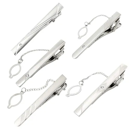 5 Piezas Pasador de Corbata Clip, para hombre, Hombre Clip Corbata,Pasadores de Corbata para Negocio, Clip de Corbata Clásicos, para Reunión de Negocios de Boda, Mejor Regalo para Esposo y Padre