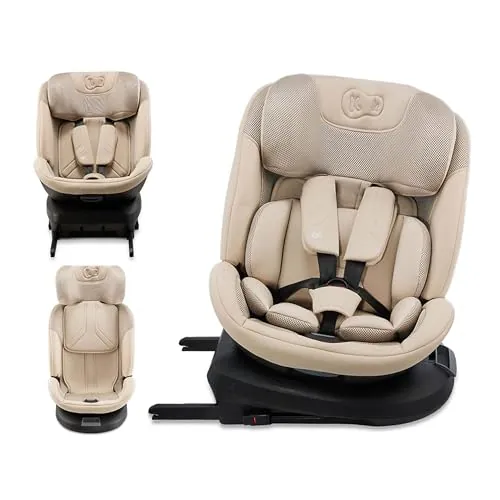 Kinderkraft XPEDITION 3 I-Size 40-150 cm, Silla coche bebé, para niños, Asiento giratorio 360º, Isofix base, Ajuste de la reclinación del respaldo, Protección lateral, Grupo 0+/1/2/3, 0-36 kg, Verde