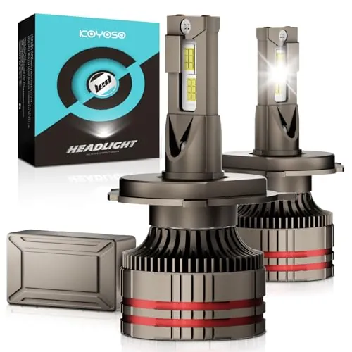 KOYOSO H4 LED Bombillas 180W 36000LM Lámpara Faro para 12V Auto, 2 Piezas