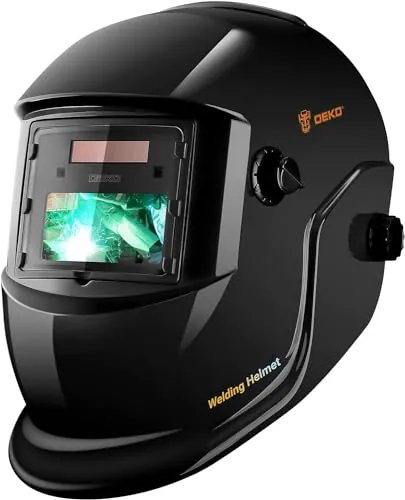 DEKO Careta Soldar de Color Verdadero, Grande Pantalla Grande Casco de Soldador Oscurecimiento Automático Energía Solar, Trabajar Largas Horas, Batería Intercambiable