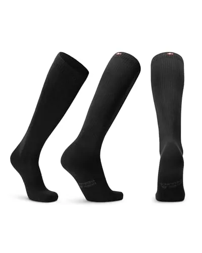 DANISH ENDURANCE Calcetines de Compresión Algodón Orgánico, Mujer y Hombre, Deporte, Recuperación, 1 y 3 Pack, Negro, 35-38