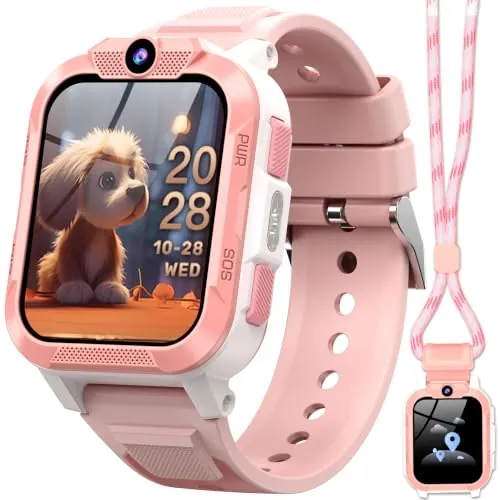 IOWODO Reloj Inteligente Niño, 4G Smartwatch Niño con Llamadas, Videollamada, GPS y SOS, Modo Escuela, Batería 850mAh, IP68 Impermeable, Regalo Ideal para Niños de 5 a 14 Años
