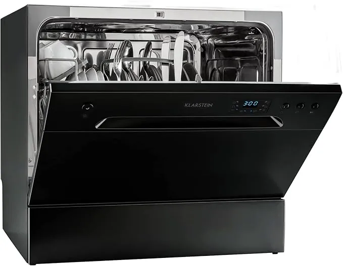 Klarstein Lavavajillas Pequeño Sobremesa, Mini Lavavajillas 6 Cubiertos, Lavavajillas Portatil de Sobremesa Silencioso 6 Programas, Lavavajillas Compacto de Mesa Sin Instalación Difícil para Casa