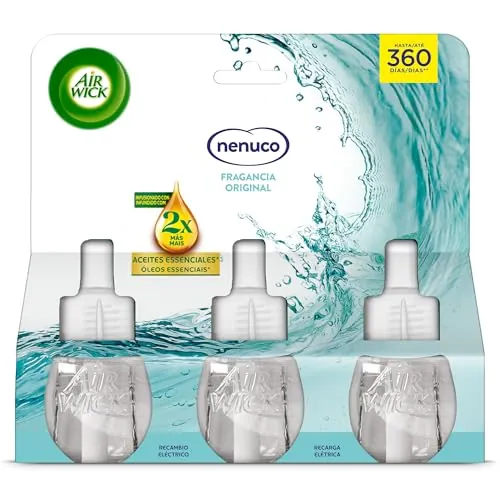 Air Wick Ambientador Eléctrico Fragancia Nenuco, 3 Recambios, 1 Unidad