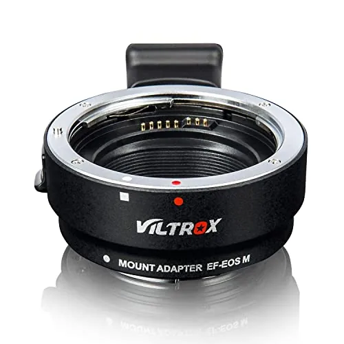 VILTROX EF-EOS M Adaptador de Montura de Objetivo de Enfoque Automático Compatible con Canon EF/EF-S Lente a EOS M (EF-M Mount) Cámara EOS M1 M2 M3 M5 M6 M10 M50 M100