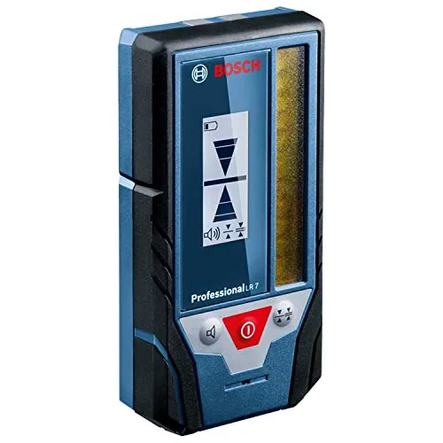 Bosch Professional Receptor de Láser LR 7 (para láser rojo y verde, 2 pilas AAA, alcance: 5-50 m, estuche)