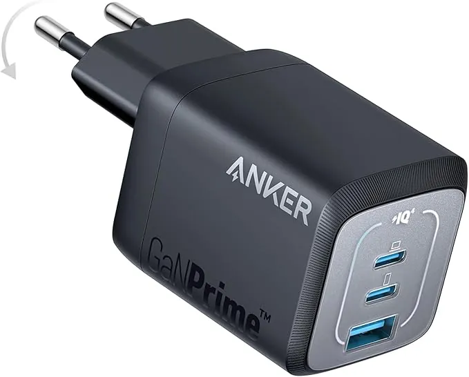 Anker Prime Cargador USB C Carga Rapida 67W, Cargador Plegable y Compacto con 3 Puertos, para MacBook Pro/Air, iPad Pro, iPhone 17/16/15/14 Pro Air, Galaxy S23/S22, Note20, Pixel, Apple Watch y más