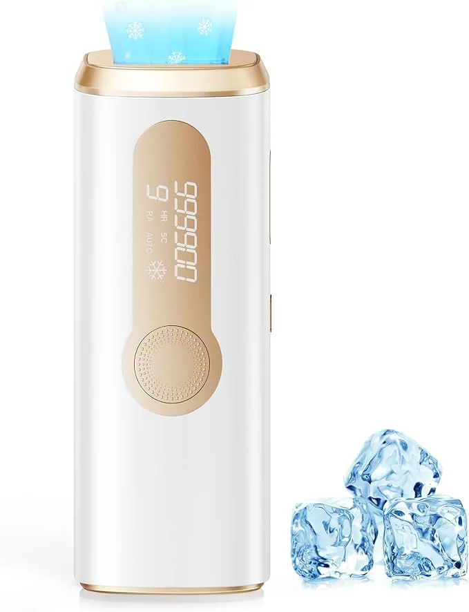 Haarlosy Depiladora Laser IPL con Refrigeración, Innovadora Función 3 en 1, 9 Niveles de Energía, 999,900 Flashes, Depiladora Luz Pulsada Indolora para Todo el Cuerpo, LCN1201