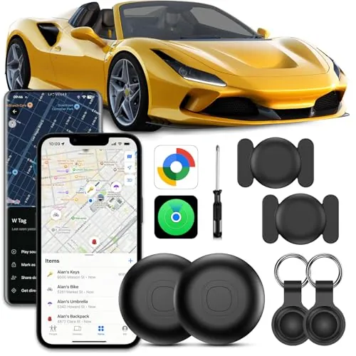 GPS Coche Localizador,Localizador GPS para Coche sin Suscripción,2 Pack