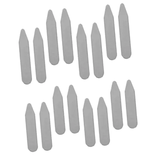 TOGEVAL Palillos de cuello para camisas, 16 unidades, cuello de metal, insertos de cuello para hombre, protección de cuello de camisa