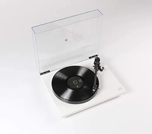 Rega Planar - Tocadiscos 1 Plus, acabado blanco mate con cartucho de carbono Rega y preamplificador Phono Stage/Phono integrado, versión 2021.