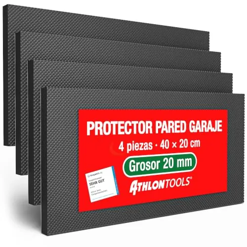 ATHLON TOOLS 4X MaxProtect Protectores de Pared autoadhesivos para Garaje, protección contra Impactos (40 x 20 x 2cm, Cada uno)