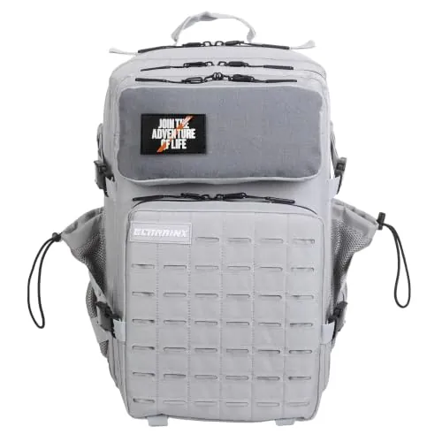 Mochila Táctica 45L V2 Repelente al Agua – Oxford 1000D, Cabina Avión y Viaje, Gimnasio y CrossTraining, Compartimento Portátil y Zapatillas, Cremallera Impermeable (Silver) by ELITEX TRAINING