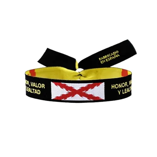 BDM - Pulsera de Tela Cruz de Borgoña, Bandera Borgoña y Tercios Españoles, Bandera de España. Accesorio unisex de Orgullo Histórico. - Modelo 4