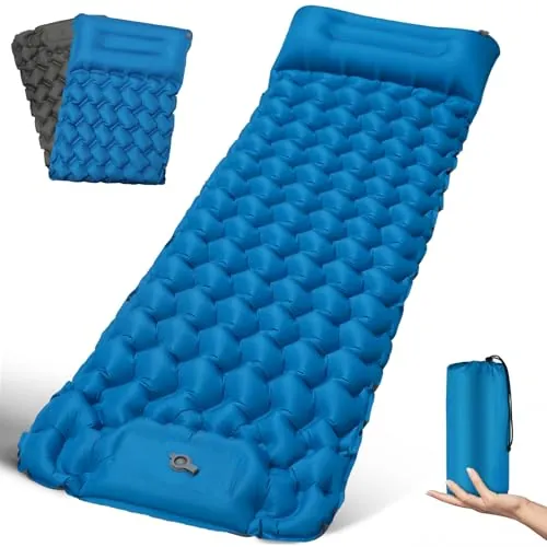 FORRINX Colchón de Camping Ultraligero Inflable con Almohada 200 x 68 cm