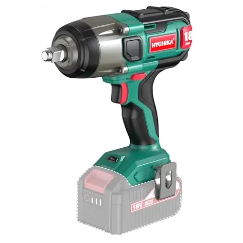 HYCHIKA Llave de Impacto de Batería 18V, Atornillador de Impacto Con Luz LED y Mandril de 13 mm, Batería y Cargador No Incluidos