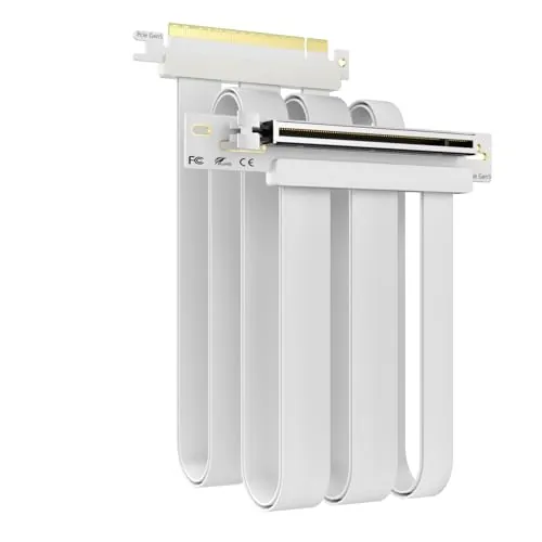 GLOTRENDS 600mm PCIe 5.0 Cable Riser para RTX5090 RTX4090 RX9070 RX7900, Compatible con GPUs PCIe 5.0/4.0, Ángulo recto de 90 grados para montaje vertical de GPUs