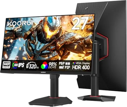 KOORUI Monitor Gaming 27 Pulgadas HDR400 IPS QHD 320Hz Pantalla G2721E