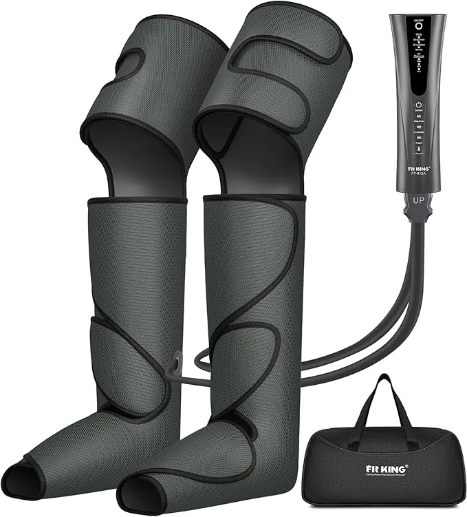 FIT KING Botas Presoterapia Piernas con Compresión Aire, Presoterapia para Casa, Alivia Dolor, Mejora Circulación y Varices Para Oficinistas y Mayores (Pies, Pantorrillas y Muslos)