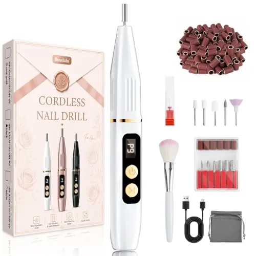 Torno para Uñas Profesional 35000RPM 500mAh Lima Uñas Electrica, Blanco