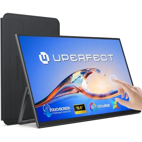 UPERFECT Monitor portátil Táctil 15,6" Ultradelgado 125% sRGB 2000:1 1080P