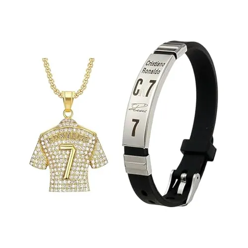 Juego de Cadena con Collar y Pulsera de Fútbol para Niños - Camiseta de Fútbol, Regalo para Aficionados, Regalo de Cumpleaños