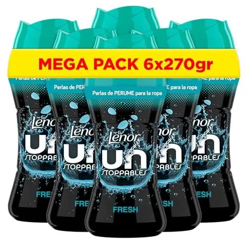 Lenor UNstoppables Perlas de Perfume para la Ropa, 133 Lavados (6 x 270g), Suavizante con Fragancia Fresca, Potenciador de Frescor