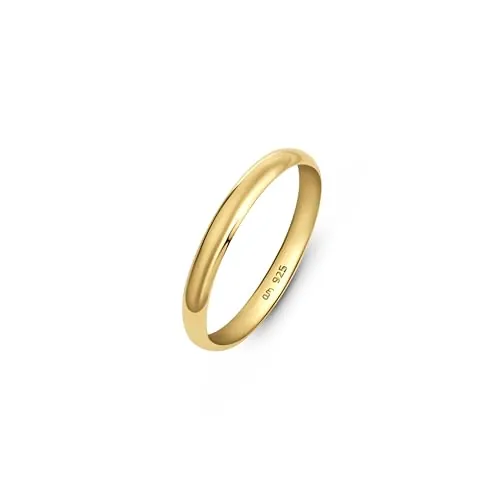 Alianza Plata 925 Chapada en Oro | Anillo Matrimonio para Pareja