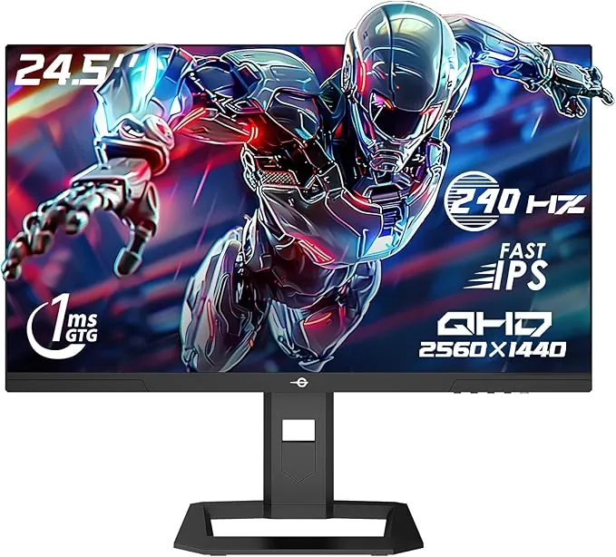 TITAN ARMY 240Hz 1440P Gaming Monitor 24,5 Pulgadas, QHD 2560 x 1440, Fast IPS 1ms GTG, Adaptive Sync Monitor, HDR500, 123% sRGB, Soporte ajustable, 100*100 VESA, HDMI 2.0 DisplayPort 1.4 P2510S PLUS