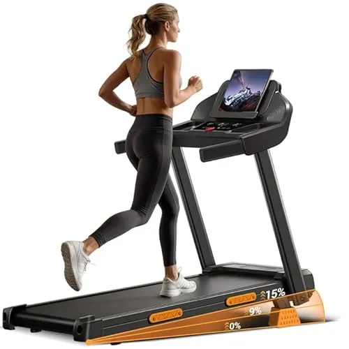 LONTEK Cinta de Correr Plegable con Inclinación 15%, Cinta de Andar Plegable 12KM/H,Caminadora Electrica para Casa Equipado con un Motor de 3,0 CV y Pantalla LED,136KG