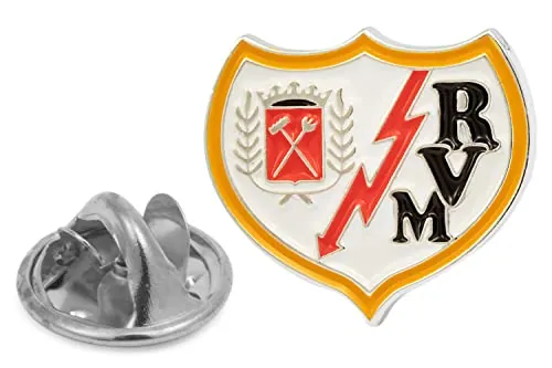 Gemelos para Camisa y Pin de solapa del Rayo Vallecano de Madrid Esmaltado a color -20x15mm (Pin de solapa Rayo Vallecano)