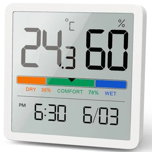 NOKLEAD Higrómetro Termómetro Digital Interior con Temperatura y Humedad