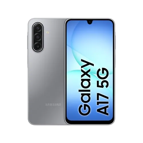 Samsung Galaxy A17 5G 128GB - Teléfono Móvil con IA, Marco Fino 7,5mm, Pantalla Grande, Cámara 50MP, 4GB RAM, Batería 5000mAh, Gris, Garantía del Fabricante 3 Años + 1 Año Extra