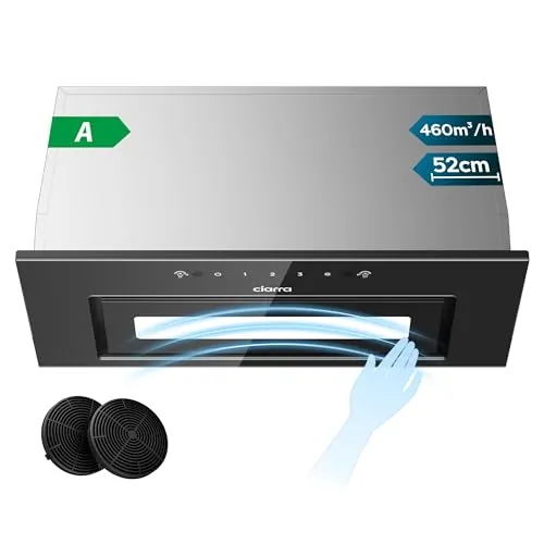 Ciarra CBCB5931B Campana Extractora Encastrable 469 m³/h Clase A 52cm Negro
