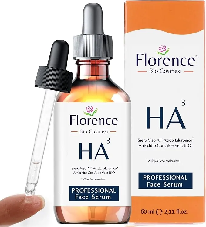 60ml. Bio Sérum Facial con Triple Ácido Hialurónico Puro, Agentes Antiarrugas, Antiojeras, Antiedad. Serum Vitamina C Para la Cara,Hidratante,Orgánico,Vegano. También Ideal Como Crema Contorno de Ojos