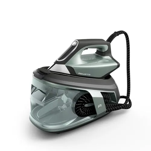 Rowenta Force Pro 500, Centro de planchado, 7,5 Bares, Golpe de vapor de 550 g/minuto, Tecnología Quicksteam, Ahorra energía, 2 modos ECO y MAX, Eucalipto y negro, VR9042F0