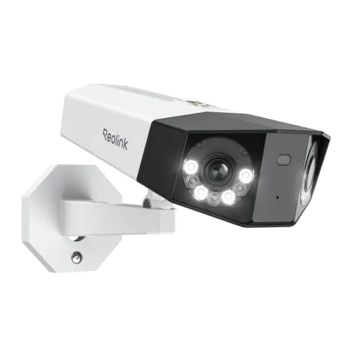 Reolink 4K 8MP Camara Vigilancia de Doble Lente con Campo de Visión 180°, Cámara IP Soporta Detección de Personas/Vehículos/Mascotas, Visión Nocturna en Color, Audio Bidireccional, Duo 2 PoE