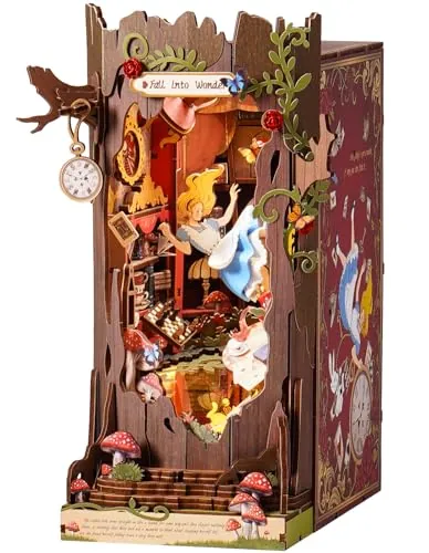 ROBOTIME Book Nook Booknook, Diorama Casa Miniatura para Montar, Booknok Decoración del Hogar, Nookbook Manualidades Regalos para Adultos Adolescentes Mujeres(Fall into Wonder)