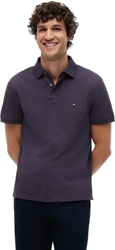 Tommy Hilfiger Polo 1985 Regular MW0MW17770 S/S para Hombre, Color Morado, Talla M, Morado (Mulberry Haze Heather), M