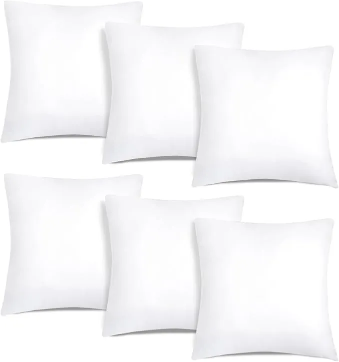 Aitsse- Relleno de Cojín de Fibra Hueca Siliconada de Alta Recuperación 2/4/6 Unidades, Suave, Mullido, Antialérgico. Cojín Decorativo para Casa, Dormitorio, Salón o Coche. (6, 45x45cm)