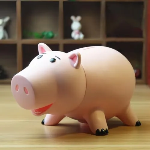 Hucha, Huchas Decorativas de Plástico para Niños y Adultos con Bonito Paquete, Color Rosa